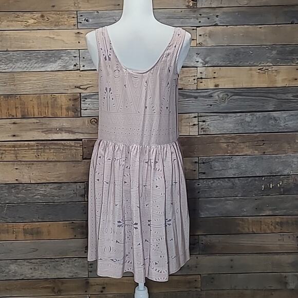 Morgan Carper Anthropologie Silk Drop Waist Babydoll Scoop Neck Sleeveless Dress - Picture 3 of 6